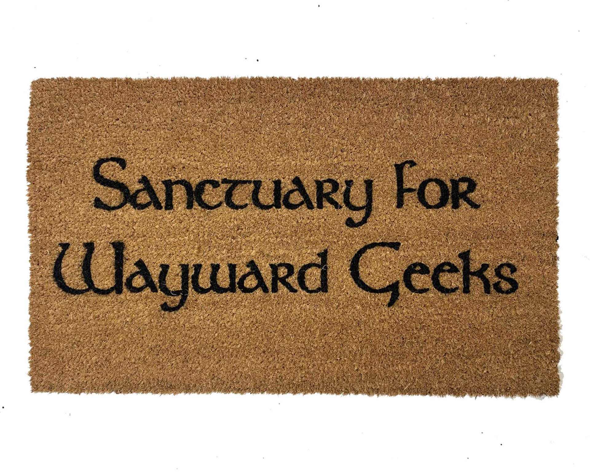 outdoor coir Sanctuary for Wayward Geeks doormat