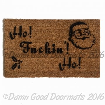 funny rude santa doormat for christmas ho fucking ho