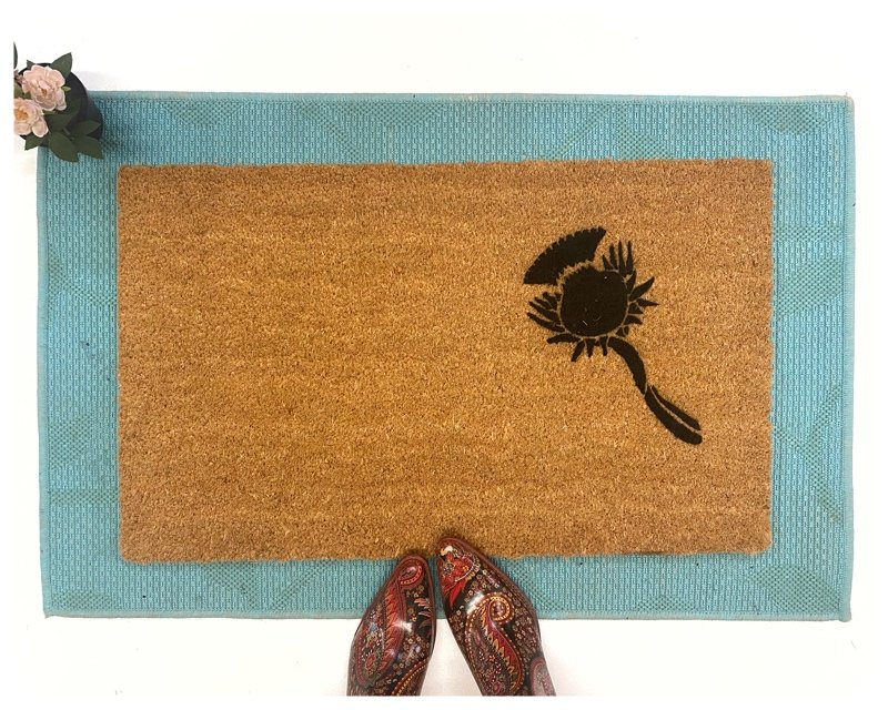 Scottish Fáilte and thistle doormat St Patricks day decor