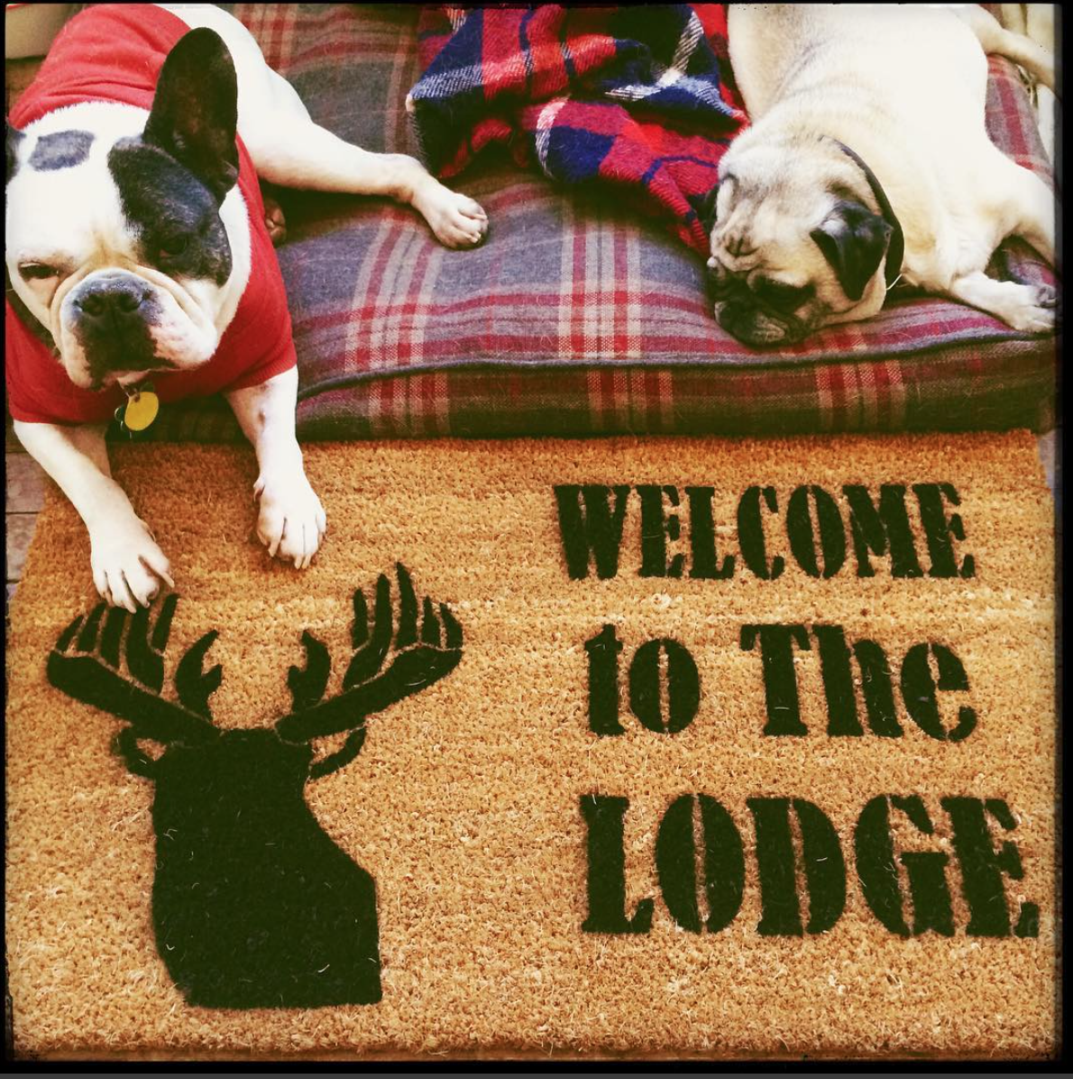 Lodge Deer head Country Farm life style doormat