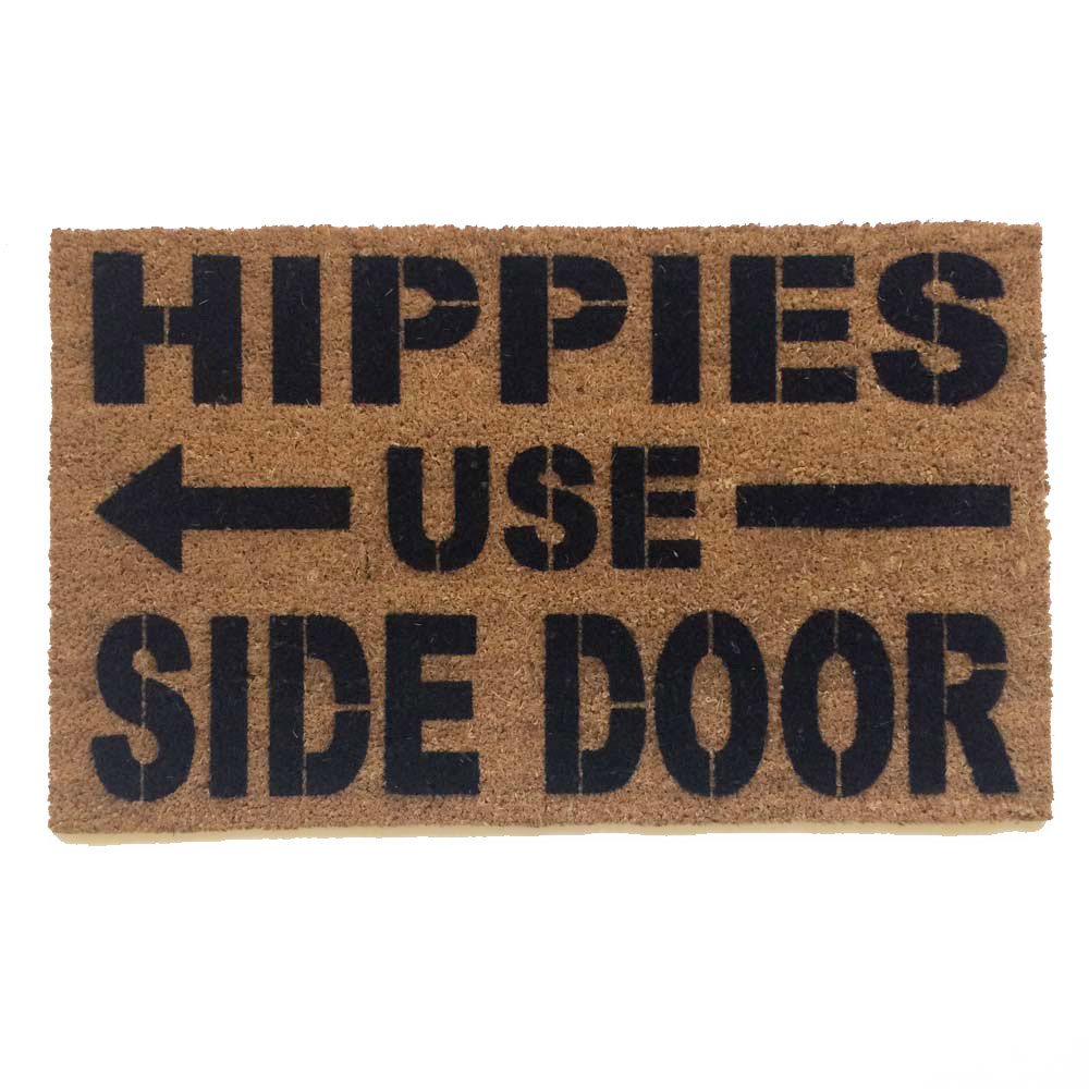 Hippies use side door coir outside doormat