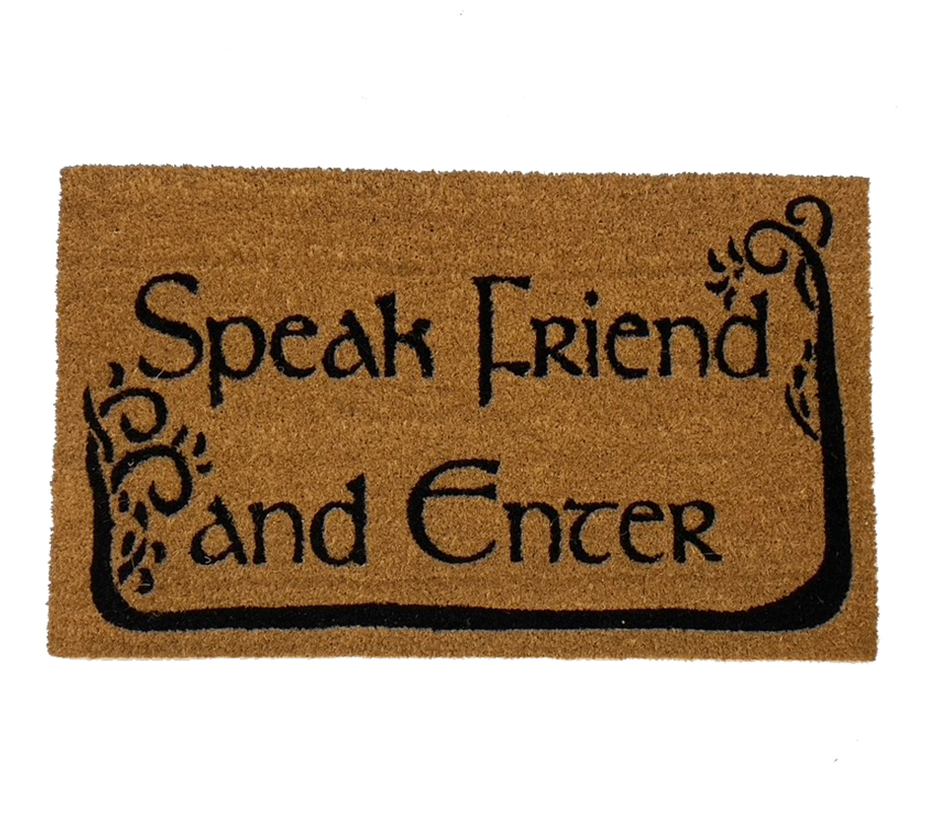 Speak, Friend, and Enter Tolkien quote nerdy doormat lord of the rings