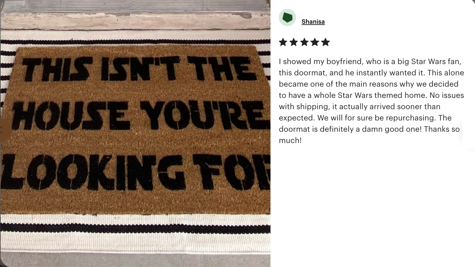 Double wide Isn't the house you're looking for™ Obi Wan funny nerd doormat