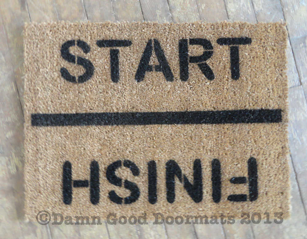 Start / Finish Rat race runner- funny Novelty doormat