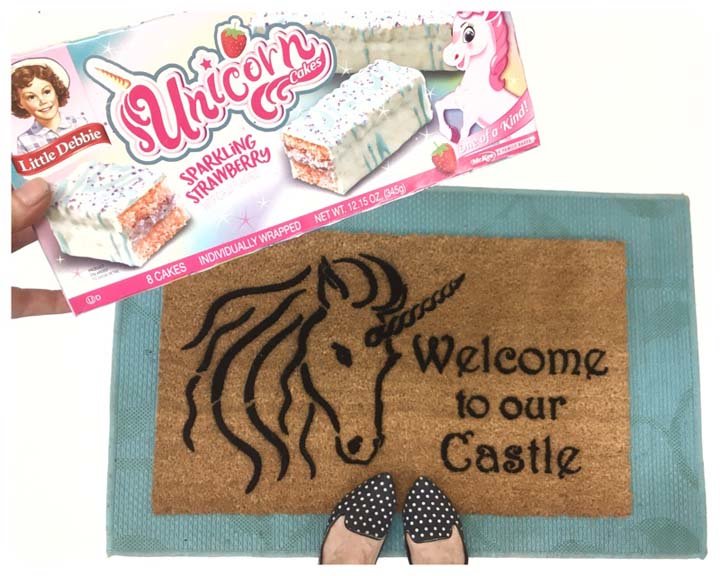 Welcome to our Castle Unicorn Fairy Tale doormat