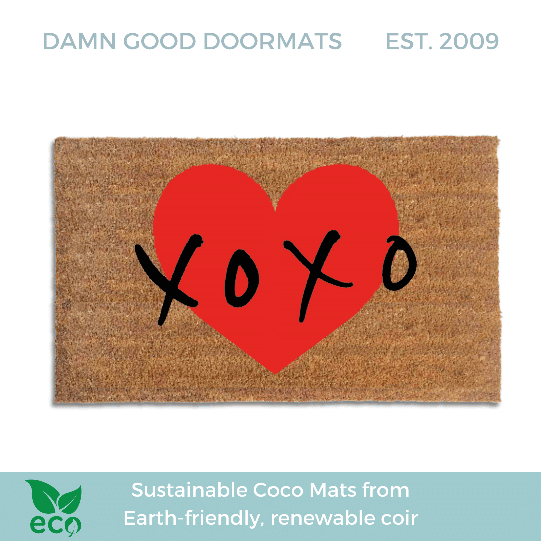 Valentine's Day Hugs and Kisses indoor outdoor all-weather doormat