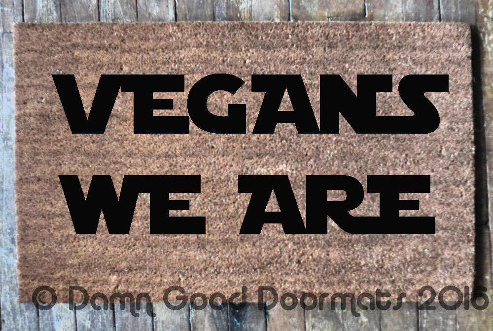 VEGANS we are star wars yoda geek doormat