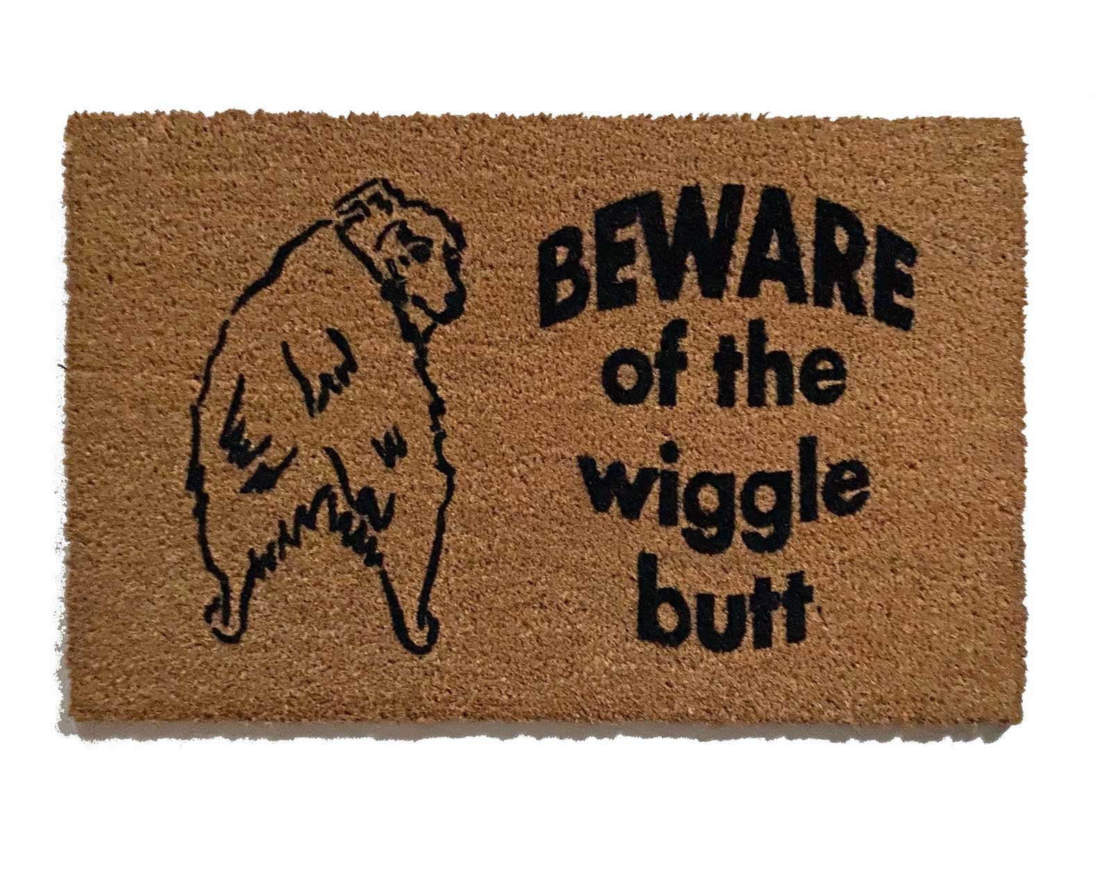 Beware of the Wiggle Butt ™ Australian Shepard doormat