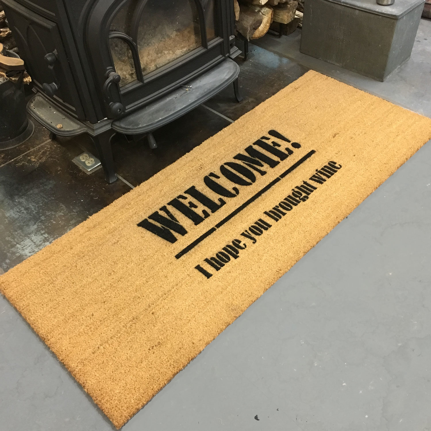 double wide XL wine lover doormat
