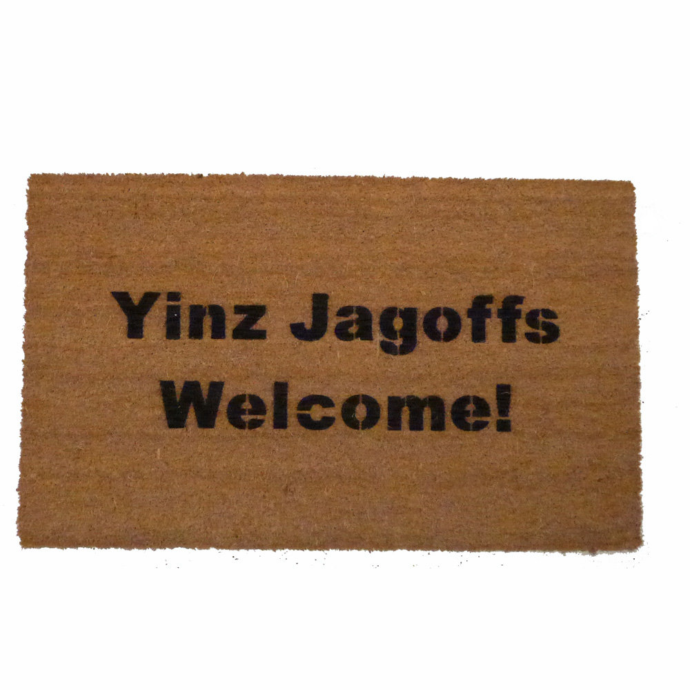 Yinz Jag offs welcome Pittsburgh outdoor coir damn good doormat