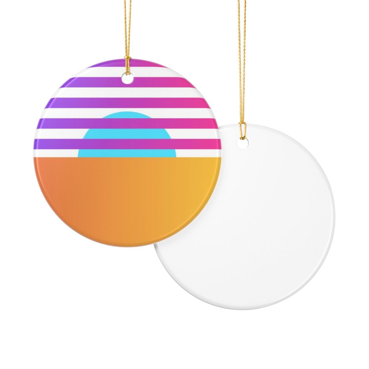 Desert Sunset Christmas Ceramic Ornament