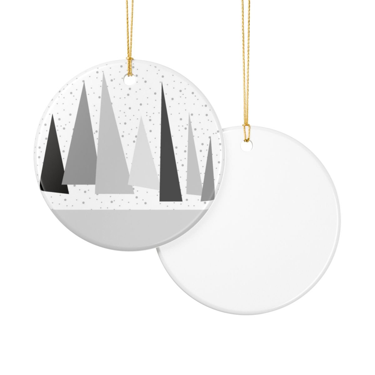 Black Goth Geometric Ceramic Ornament - Christmas Tree Decoration