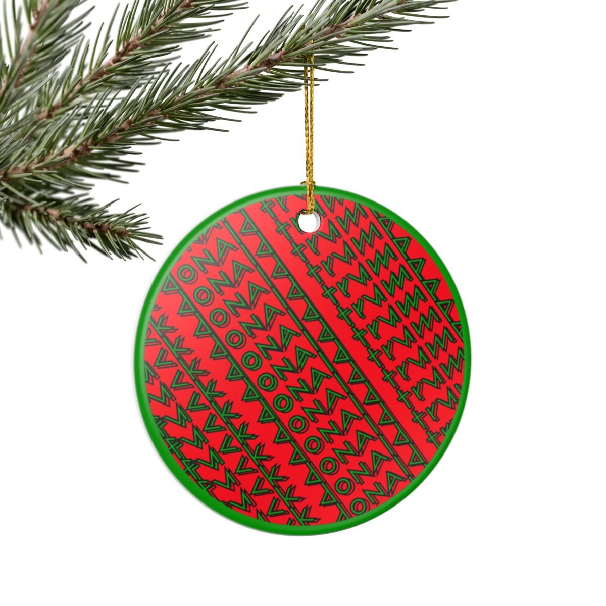 FDT Red Ceramic Ornament - Christmas Tree Decoration