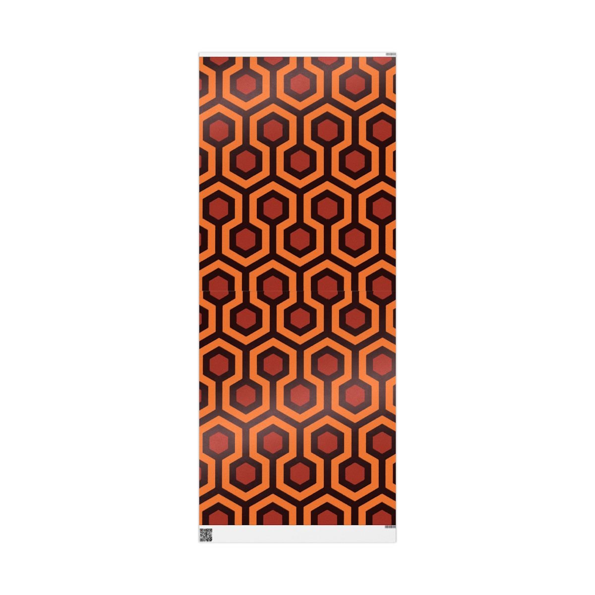 Overlook Hotel Retro Hexagon Pattern Wrapping Paper | Orange Brown Geometric Gift Wrap