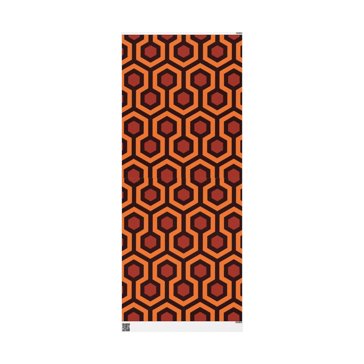 Overlook Hotel Retro Hexagon Pattern Wrapping Paper | Orange Brown Geometric Gift Wrap