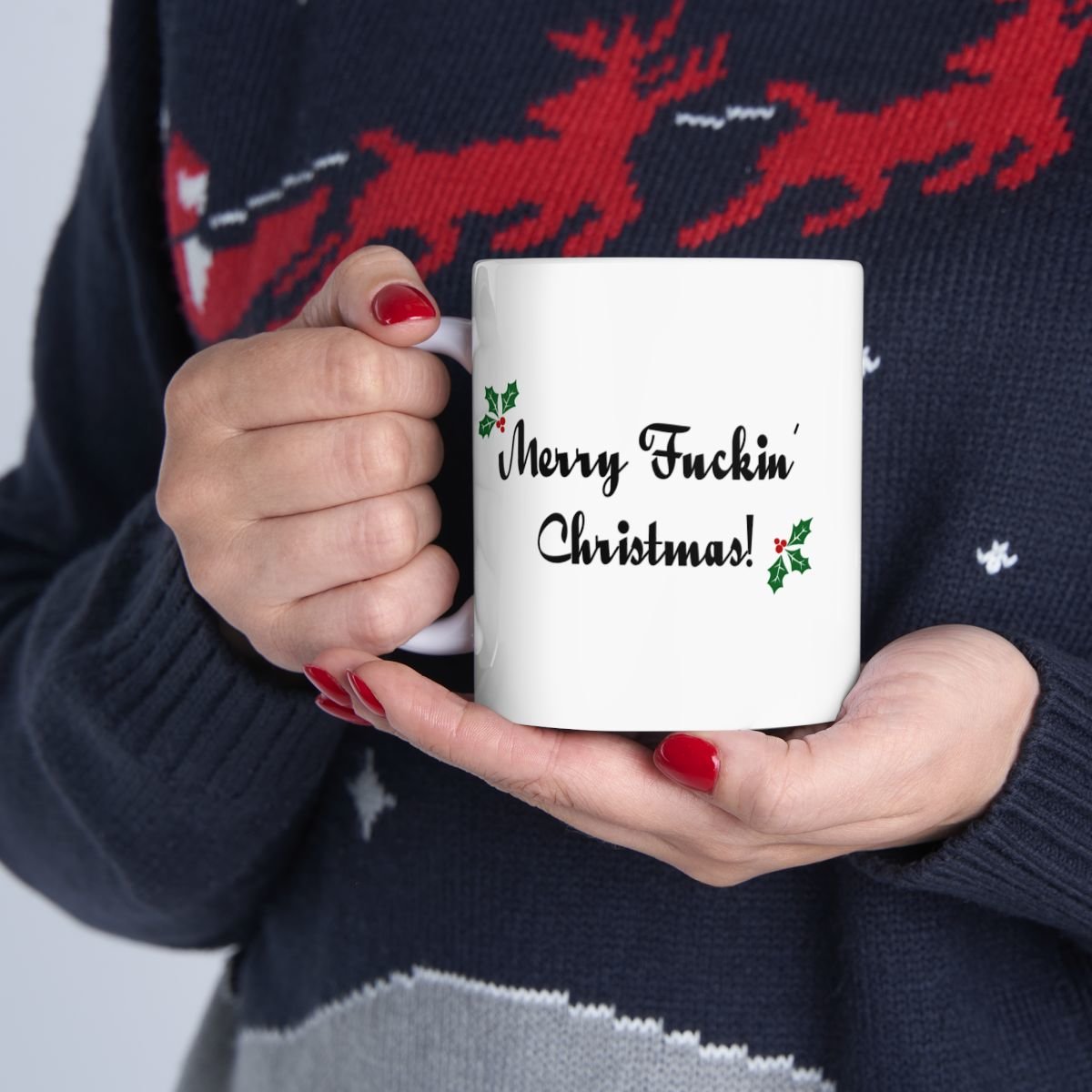 Merry Fucking Christmas! Mug | Ceramic Coffee Cup, 11oz 15oz