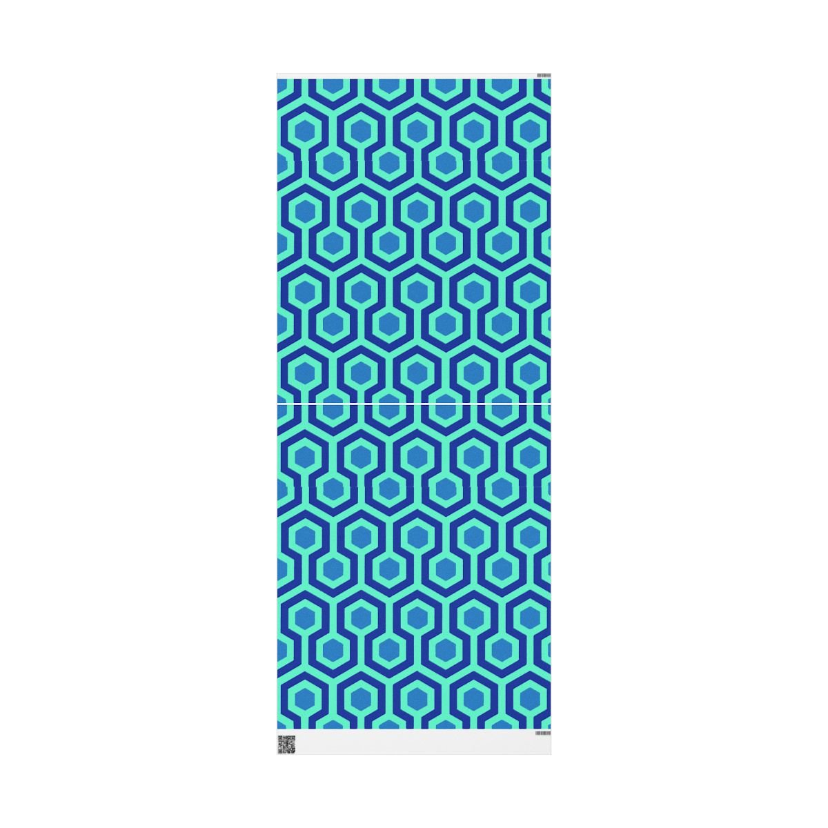 Overlook Hotel Retro Hexagon Pattern Wrapping Paper | Blue Geometric Gift Wrap