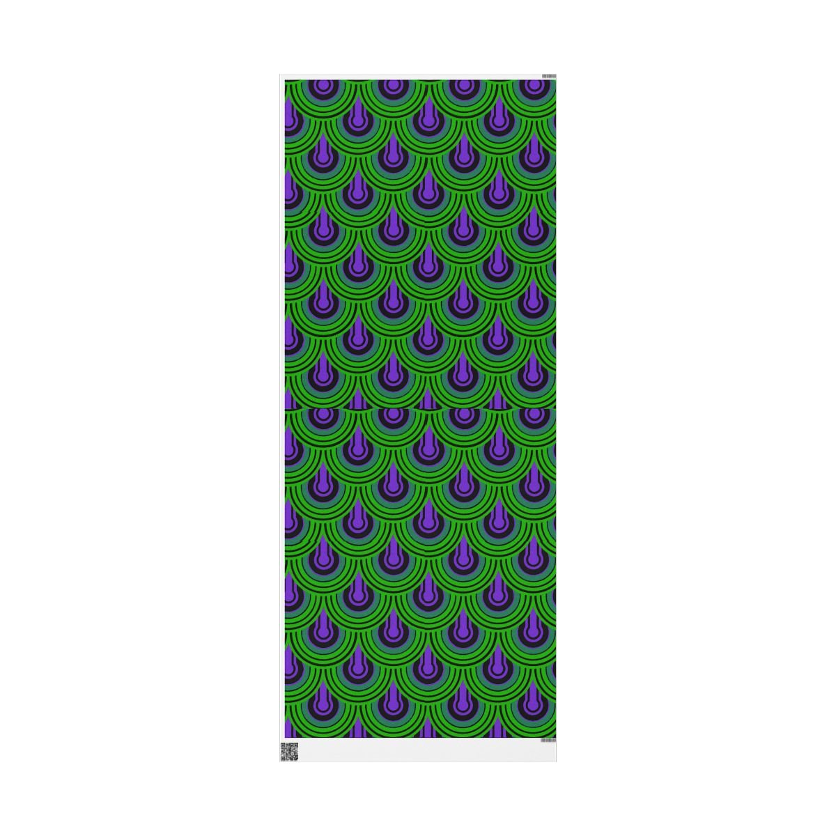 Hotel Retro Hexagon Pattern Wrapping Paper | Green Peacock Art Deco Gift Wrap