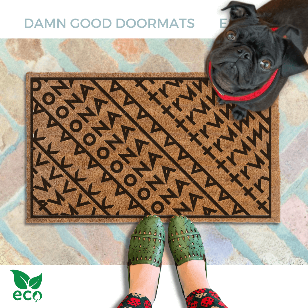 subtle fuck donald trump doormat in abstract contemporary design.