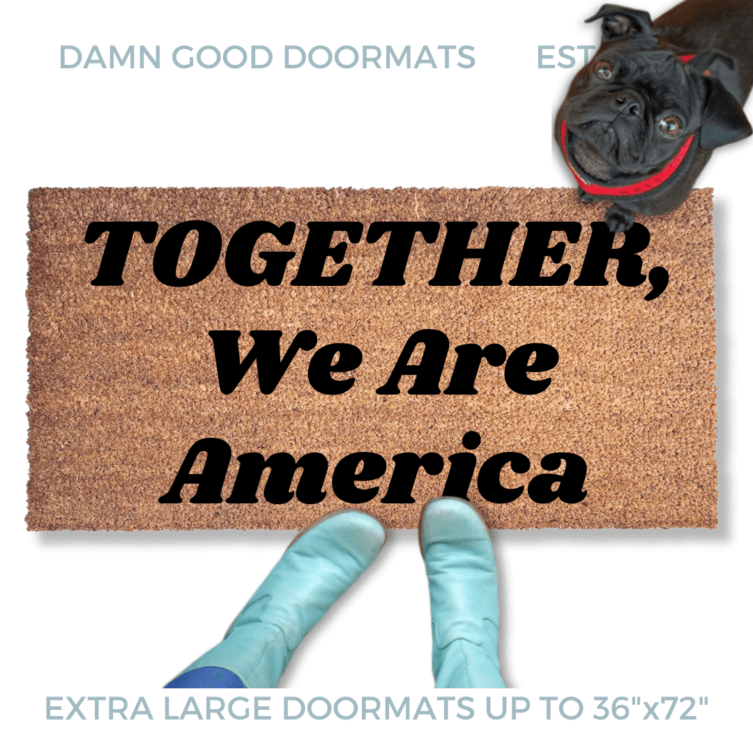 Bad Bunny | Together, We Are America | Puerto Rican + American Flags | Damn Good Doormats