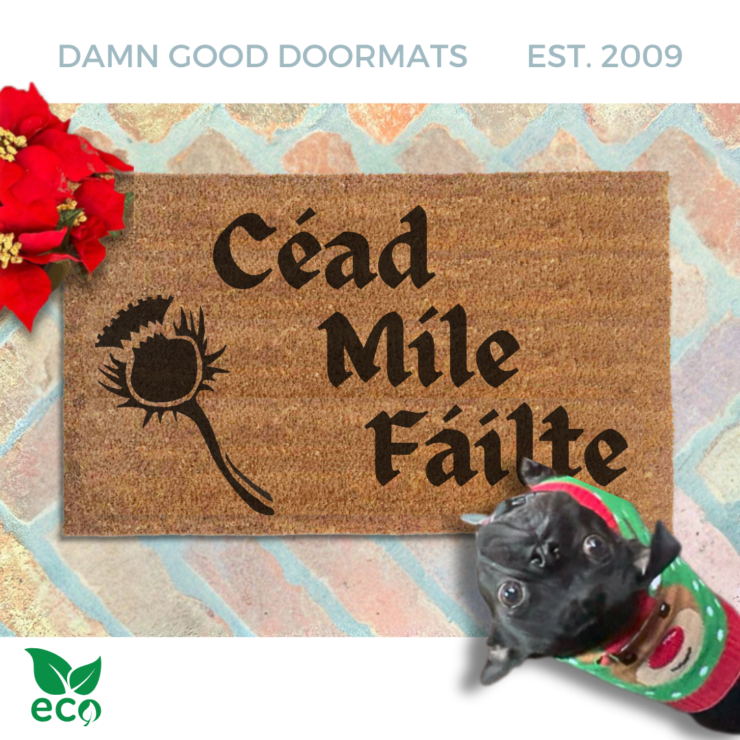 Cead Mile Failte Thistle Irish doormat