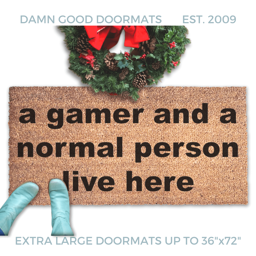 Gamer and a normal person live here, funny nerd doormat