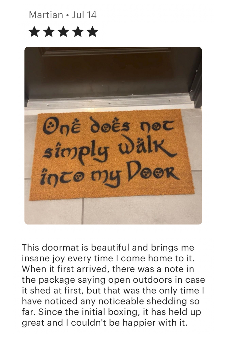 WALK into MORDOR, funny JRR Tolkien nerd doormat