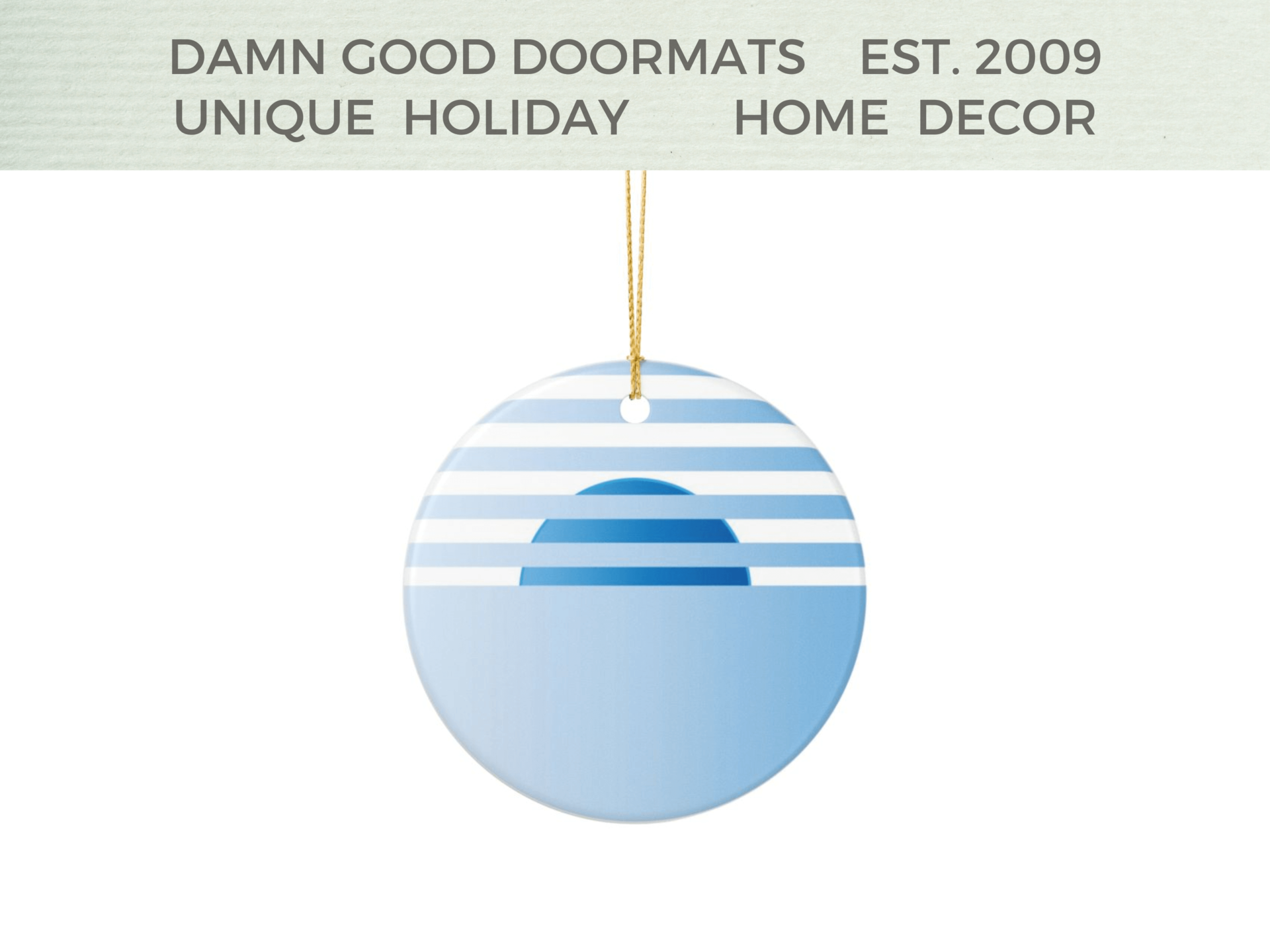 Winter Sunset Christmas Ceramic Ornament | Damn Good Doormats