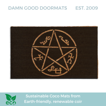 devils trap supernatural gothic home decor halloween damn good  doormat