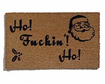 Ho Fuckin Ho™ f bomb Christmas Santa doormat