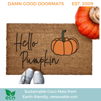 Hello Pumpkin coir outdoor Doormat