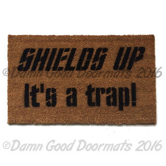 Star Trek Shields up! It's a trap Captain Kirk funny nerd doormat