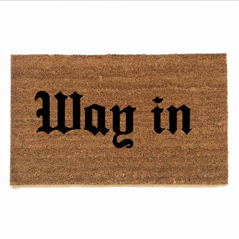 Way in funny british sign outdoor damn good doormat