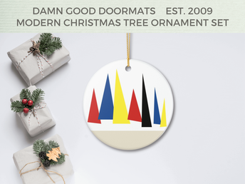 Bauhaus style Ceramic Ornament - Geometric Christmas Tree