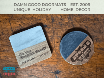 Marble & Wood engraved Coaster Sets
