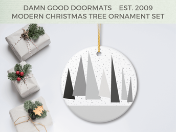 Black Geometric Ceramic Ornament - Christmas Tree Decoration