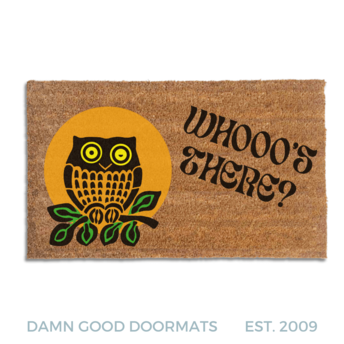 OWL Whooo's There full moon doormat