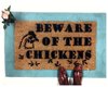 beware of chickens attack barnyard doormat