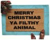 Merry Christmas YA Filthy Animal funny Home Alone doormat